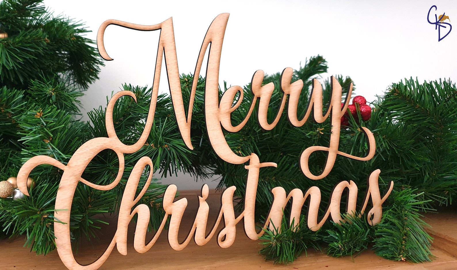 Merry Christmas Sign Wooden Wall Art Table Decoration | Etsy