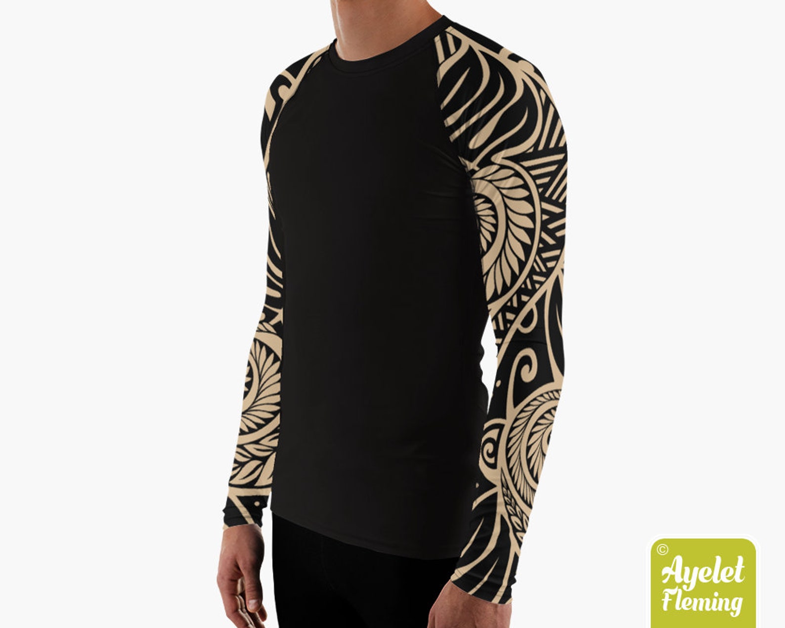 Polynesian mens rash guard Hawaiian shirt sports wear Etsy