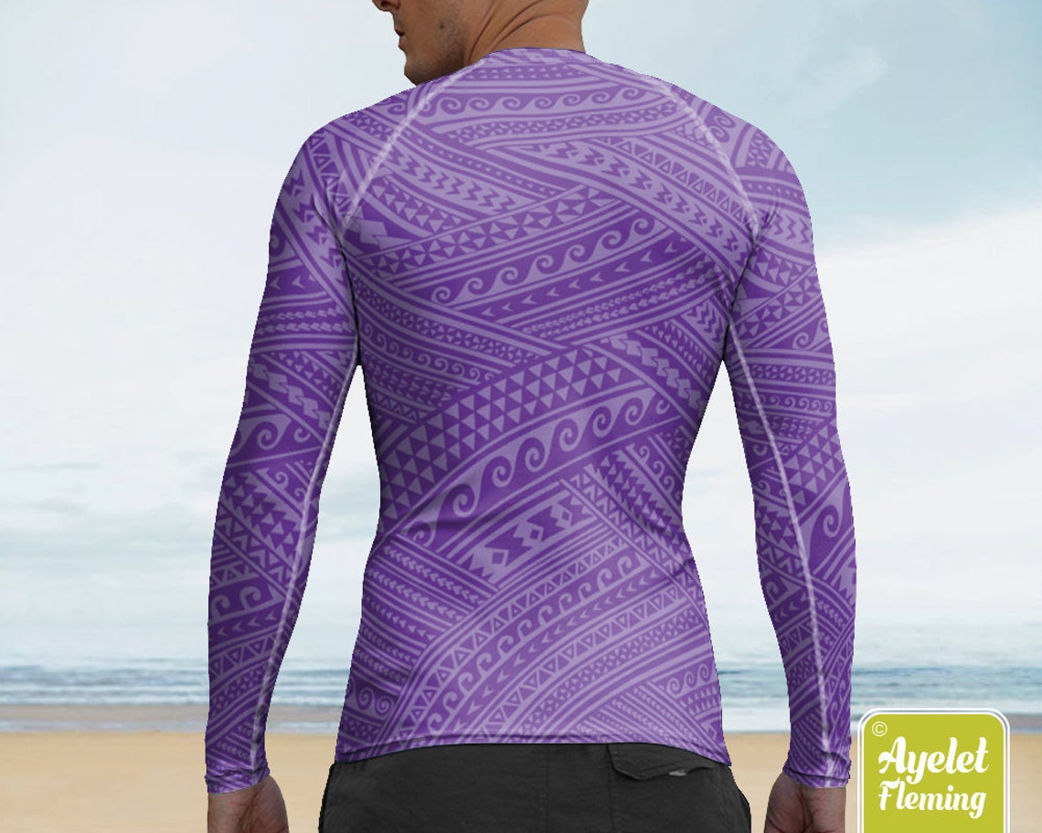 Polynesian mens rash guard Hawaiian shirt sports wear Etsy