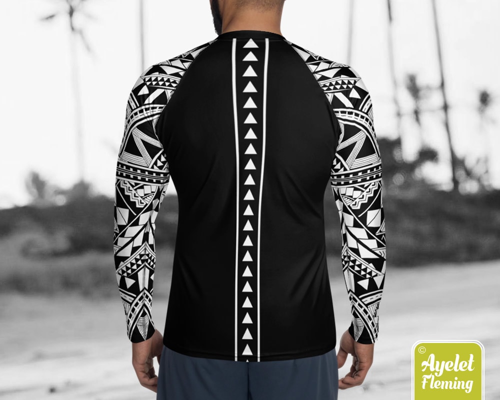 Polynesian Mens Rash Guard Surfer Shirt - Hawaiian Shirt Sports Wear ...