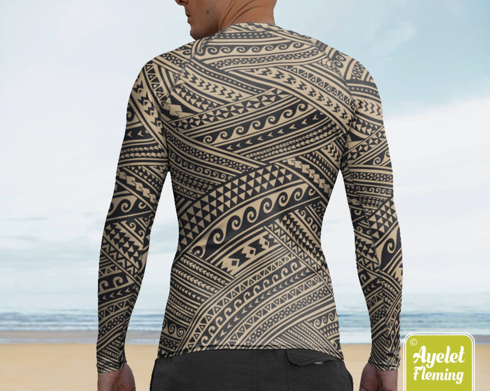 Polynesian mens rash guard Hawaiian shirt sports wear All Etsy