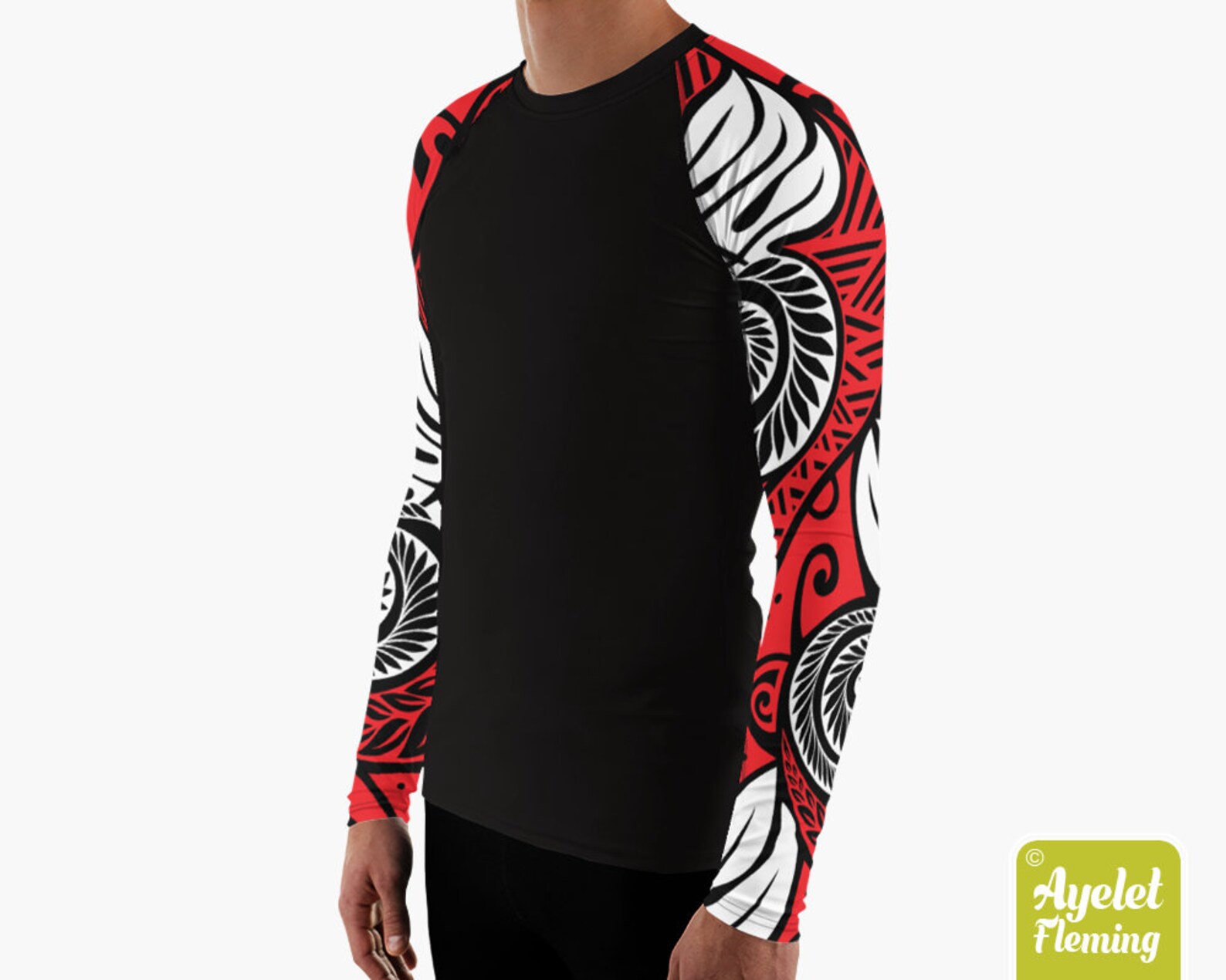 Polynesian mens rash guard Hawaiian shirt sports wear Etsy