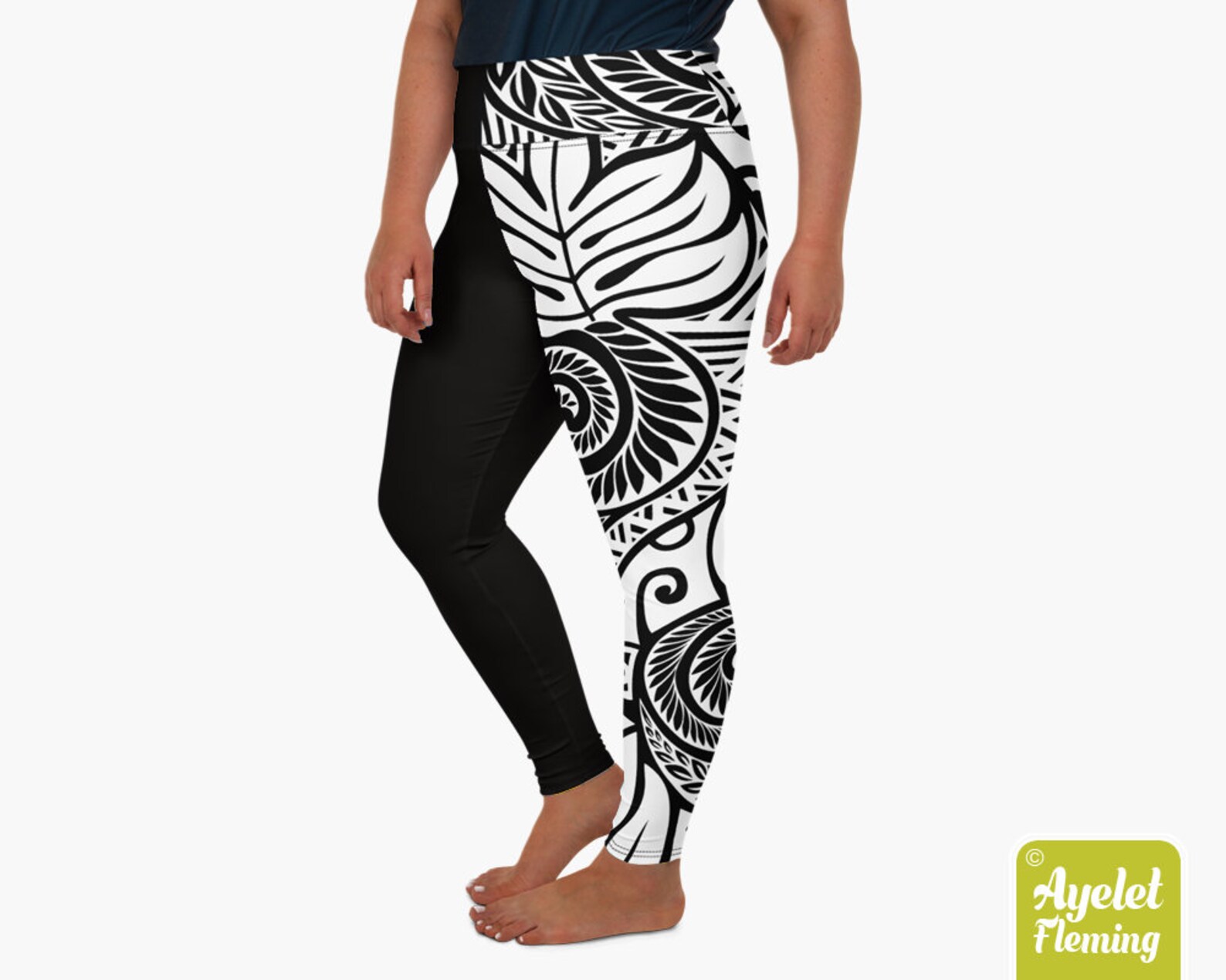 Hawaiian gym leggings Polynesian tribal gym leggings Half Etsy