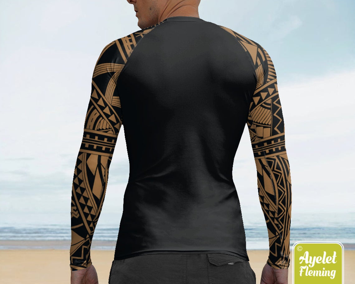 Polynesian mens rash guard Hawaiian shirt sports wear Etsy