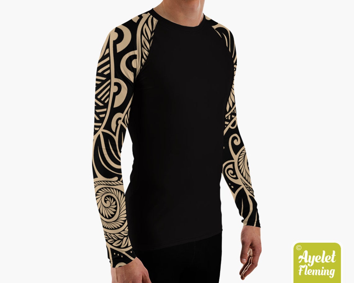 Polynesian mens rash guard Hawaiian shirt sports wear Etsy