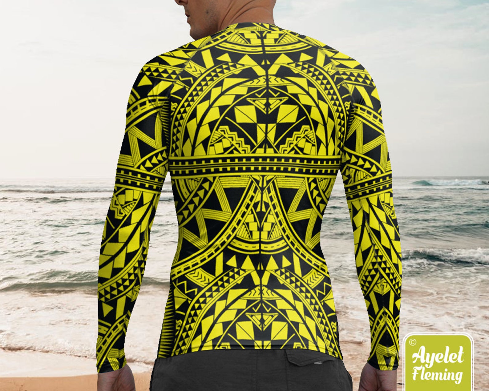 Polynesian mens rash guard Hawaiian shirt sports wear All Etsy
