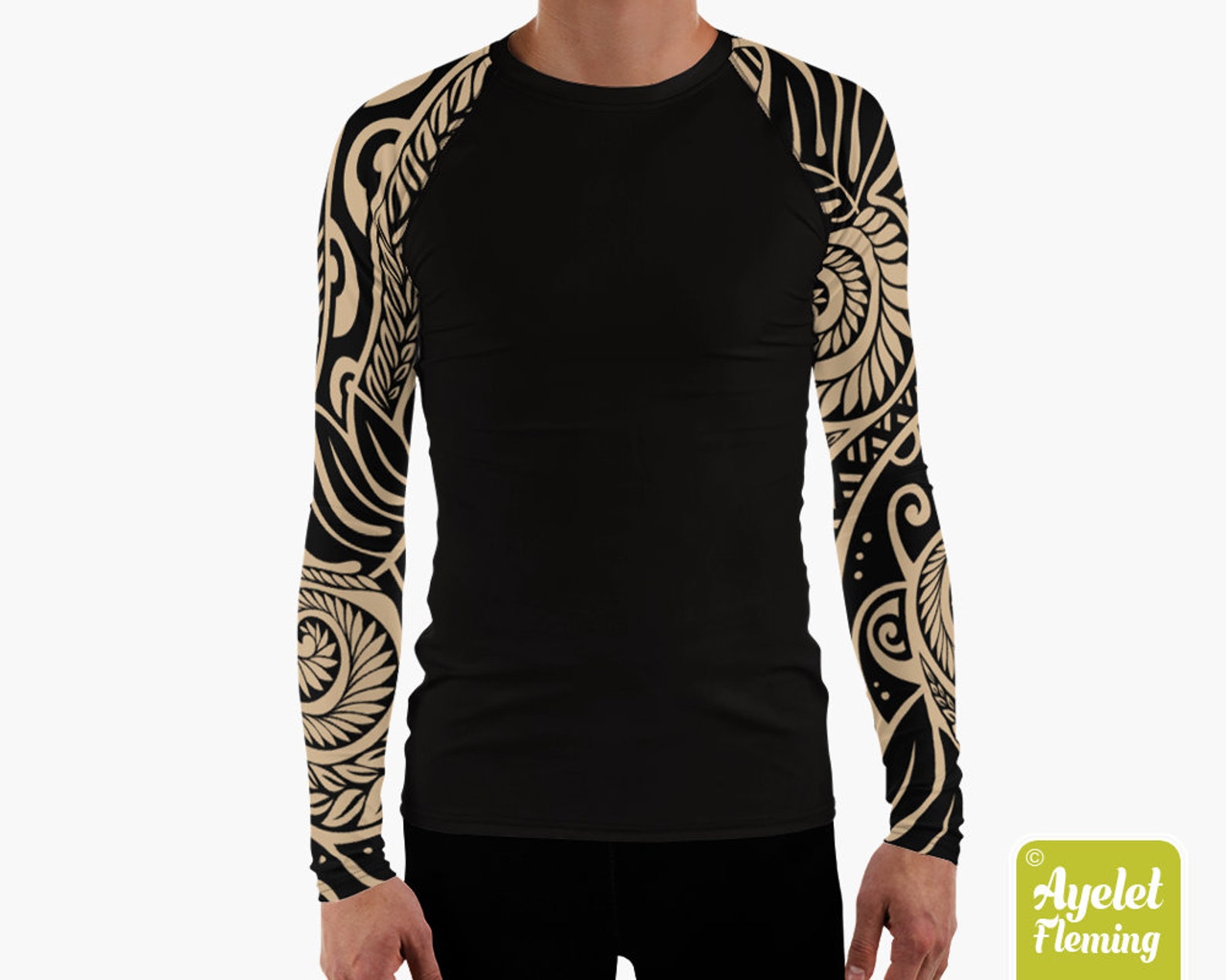 Polynesian mens rash guard Hawaiian shirt sports wear Etsy