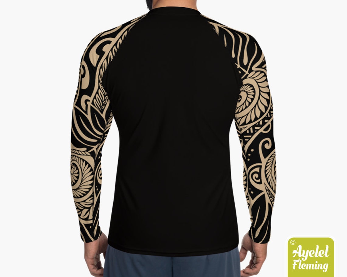 Polynesian mens rash guard Hawaiian shirt sports wear Etsy