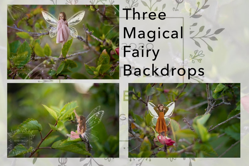 Magical Spring Pixie Backdrop. Baby Chick Fairy Digital Background