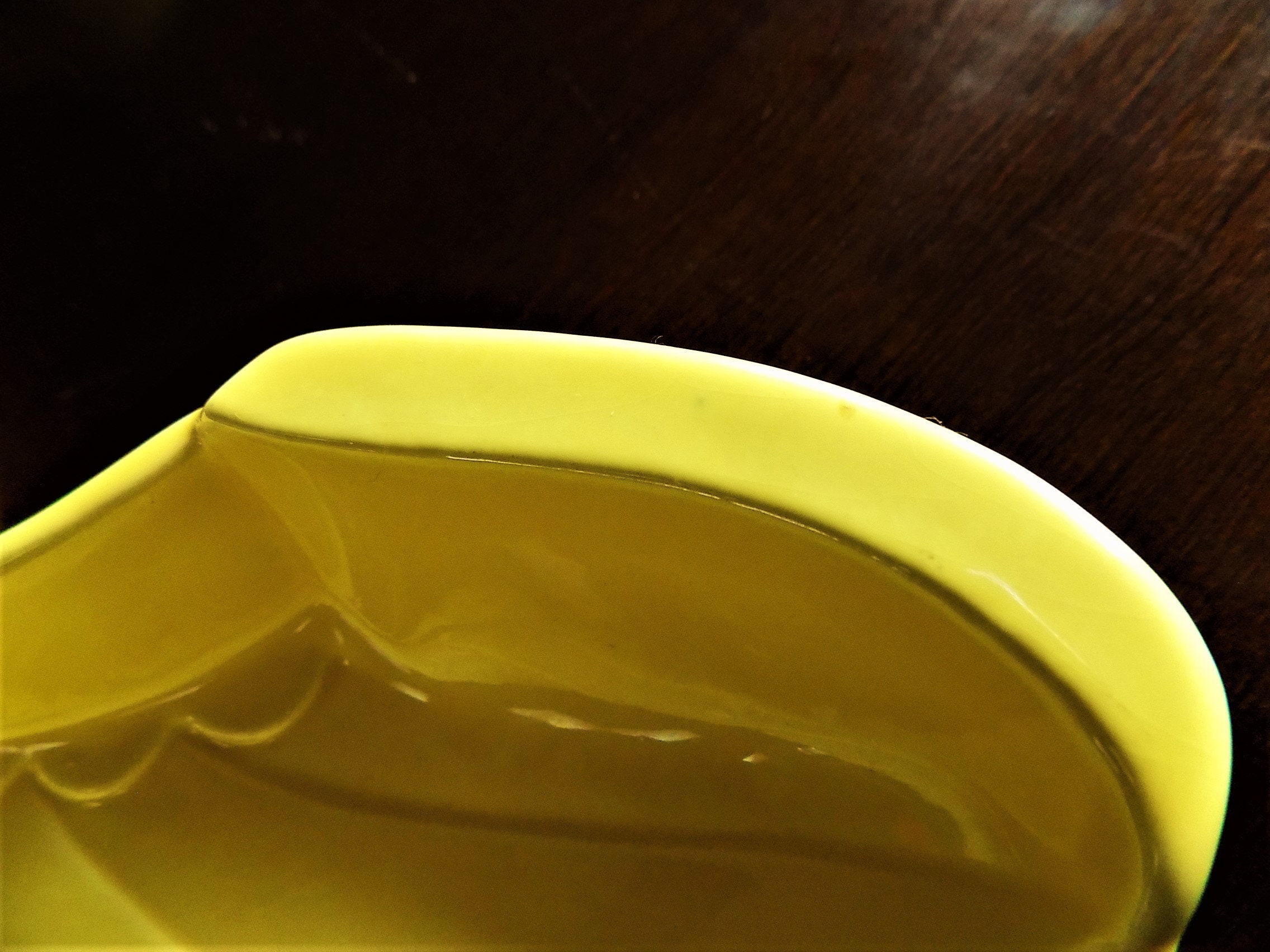 3 Lazy Susan Plates, Mid Century Serving Dishes, Pale Mustard Yellow