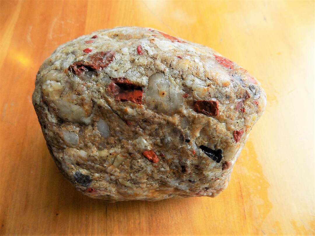 Large Michigan Pudding Stone, Rough, Unpolished, for Lapidary Work or