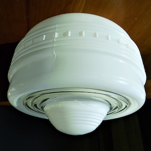 Vintage Industrial Art Deco Ceiling White & Clear Glass light Globe Shade