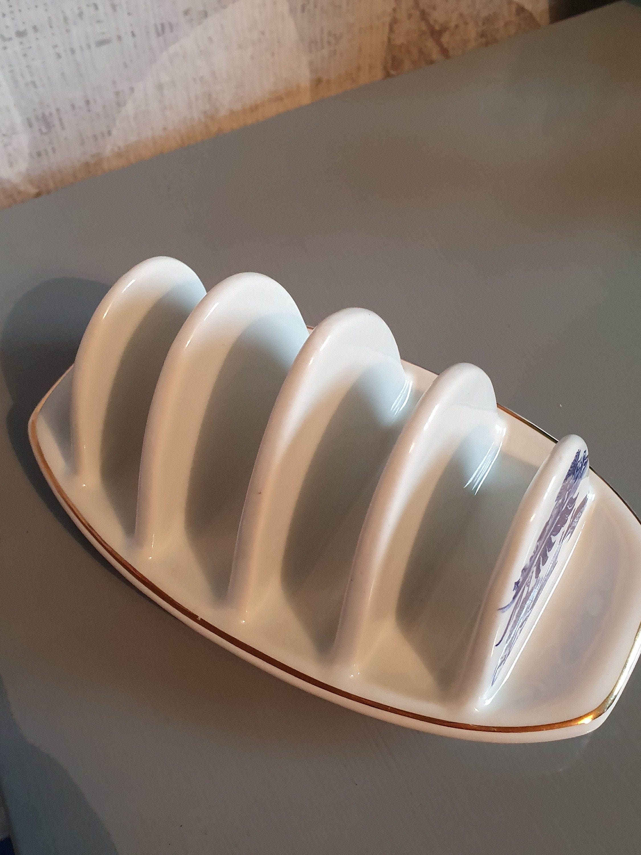 Ringtons willow pattern ceramic toast rack Blue and white Etsy