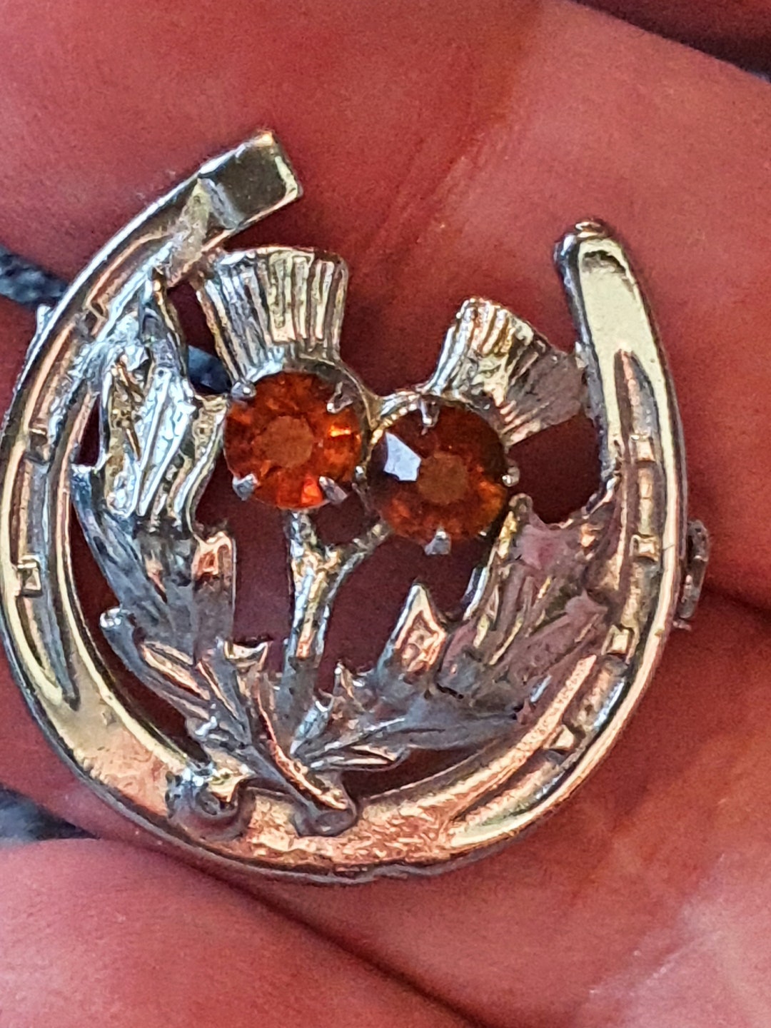 Broche Tête De Cheval Et Fer à Cheval - Argent Sterling 925, Vintage, à Nettoyer