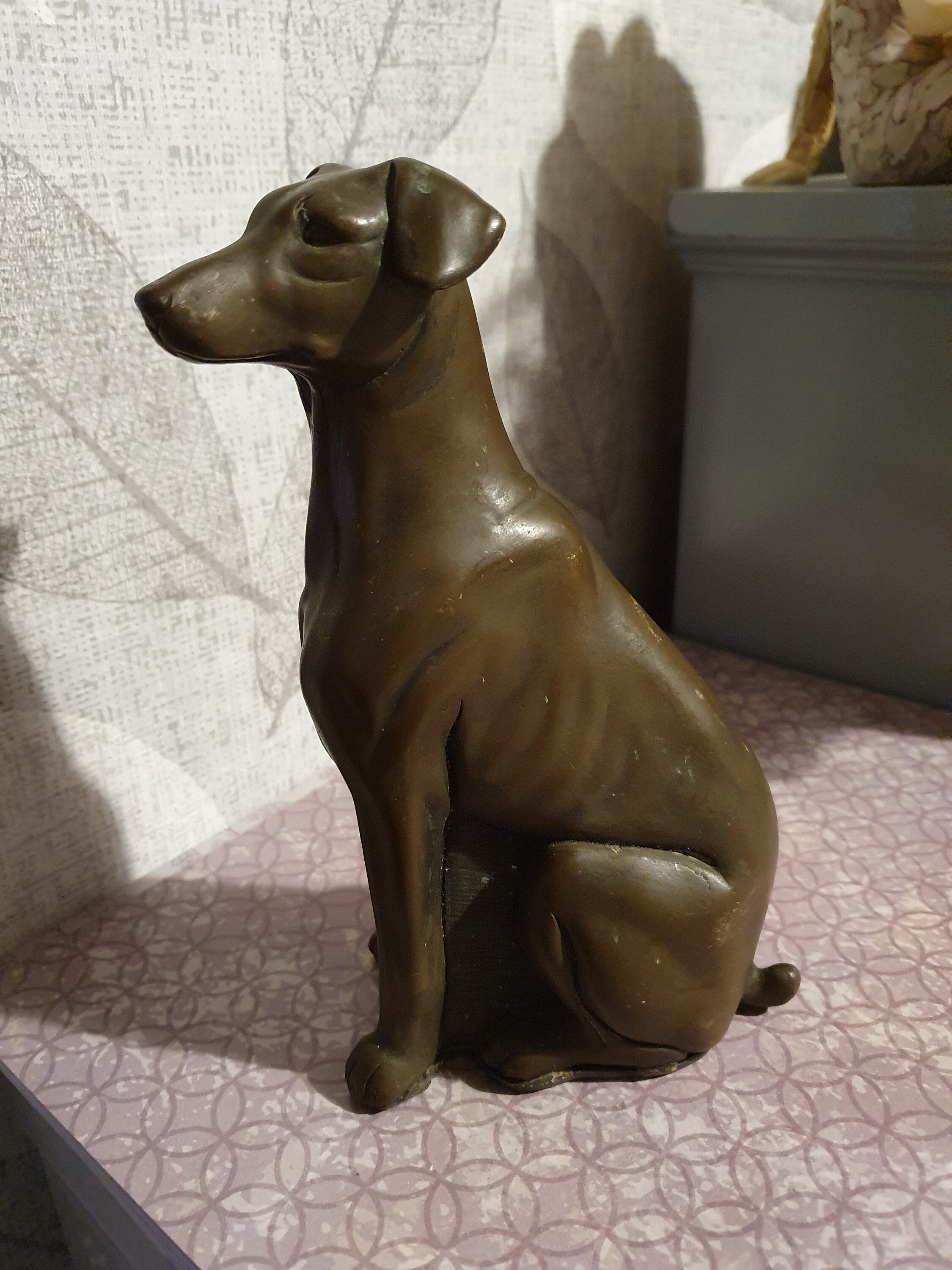 Vintage Bronze Dog Sculpture Etsy
