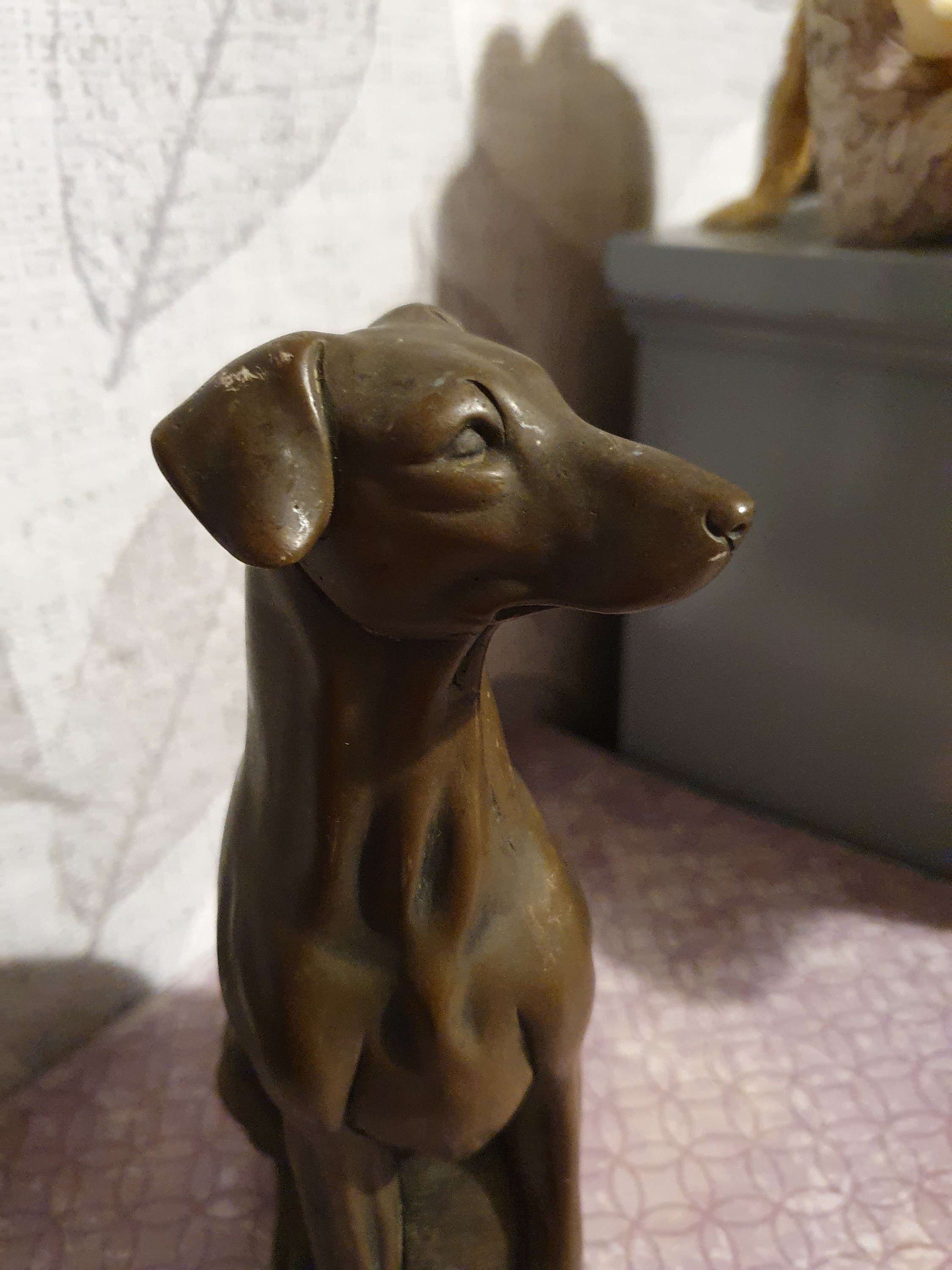 Vintage Bronze Dog Sculpture Etsy