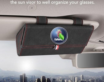 WHITE STITCHING 2X SUN VISORS LEATHER COVERS FITS SAAB CLASSIC 900 WHITE STITCHING 2X SUN VISORS LEATHER COVERS FITS SAAB CLASSIC 900