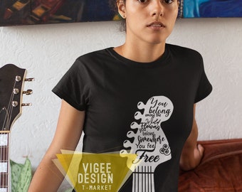 Wild Flower Guitar - Short sleeve t-shirt