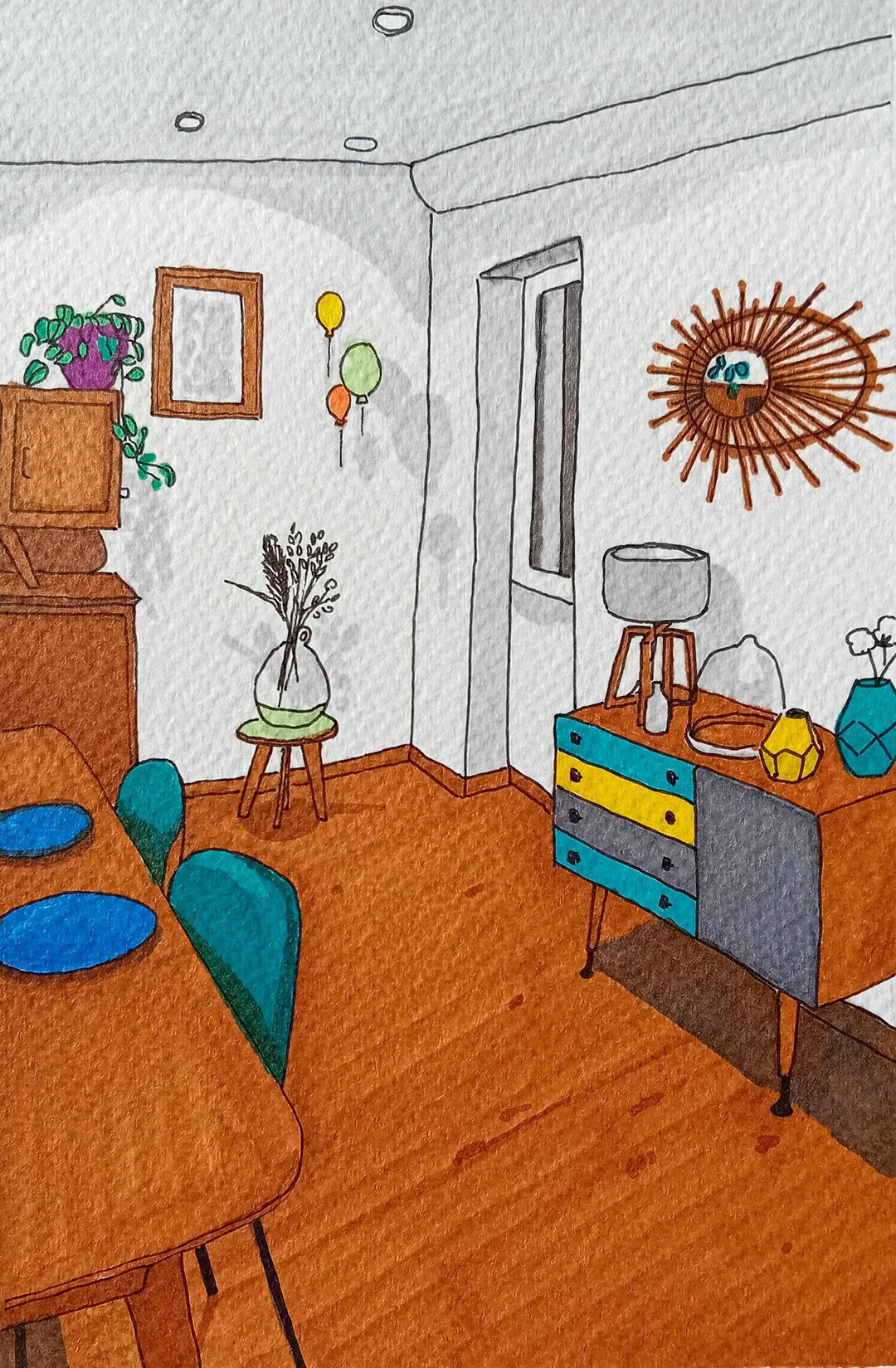 Felt Illustration of Your Interior - Etsy