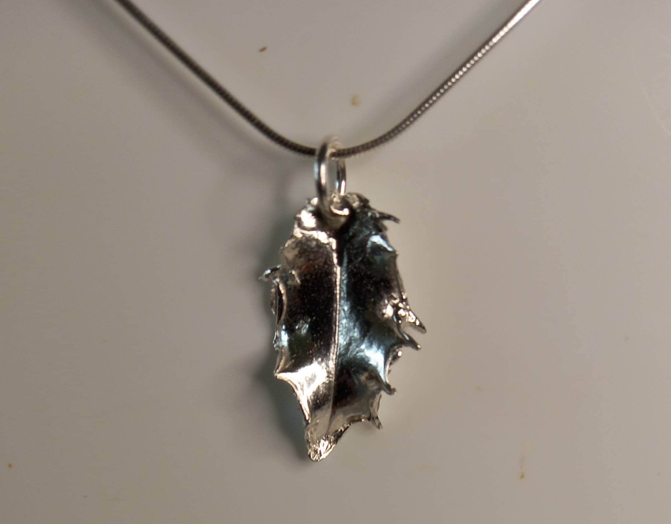 Silver Holly Leaf, Real Leaf in Silver, Silver Necklace, Gift For Garden Lover, Recycled Handmade The Uk, Postal Gifts
