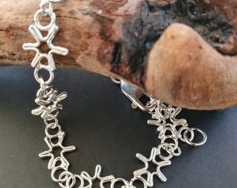 Handmade Recycled Sterling Silver Star Bracelet