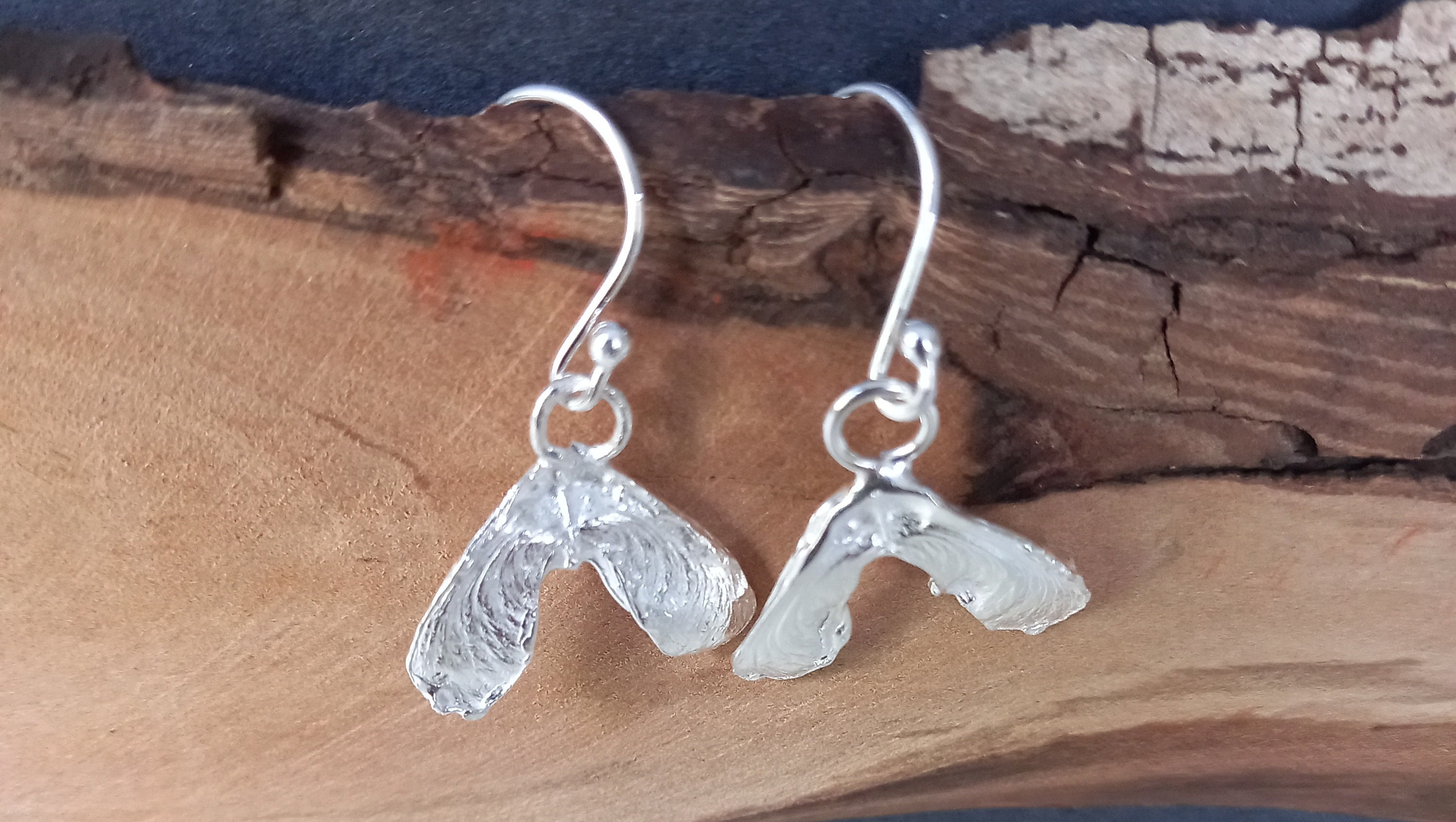 Silver Sycamore/Maple Seed Earrings, Helicopter Drop Real Earrings in Silver, Gift For Plant Lover, Made UK