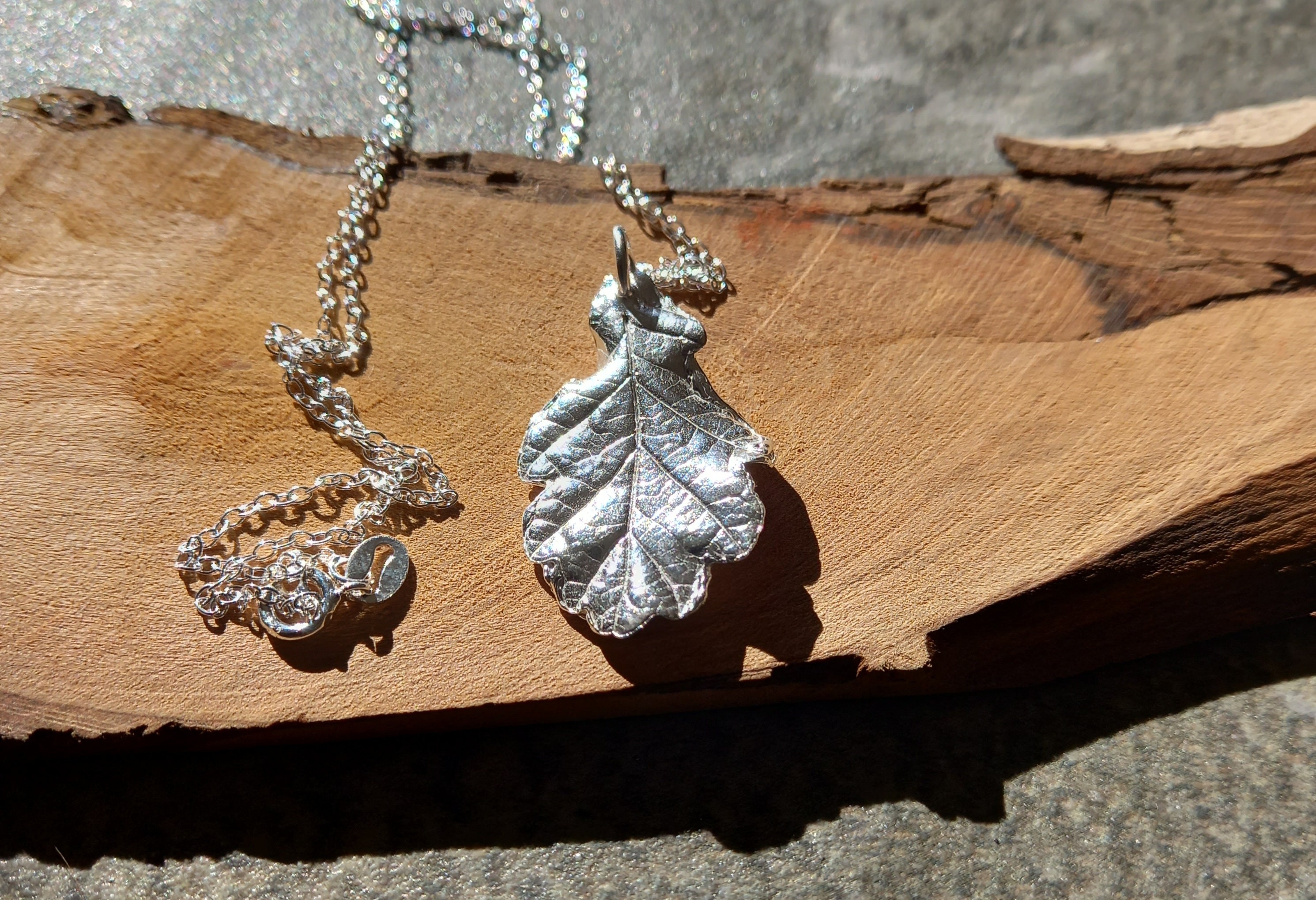 Small Silver Oak Leaf, Leaf Pendant, Necklace, Gift For Nature Lover, Made in The Uk, Postal Gift, Recycled Silver, Bridesmaid Gifts