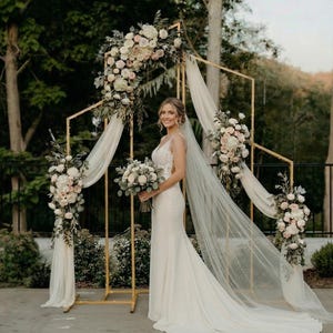 Metal Wedding Arch Stand, Square Rectangular Ceremony Display, Customisable Iron Backdrop