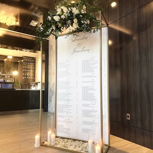 Zittingsplan metalen frame, bewegwijzering zitplaatskaart, ijzeren standaard voor indeling van stoelen, bruiloftstandaard, bruiloftdecoratie, standaard voor bloemen