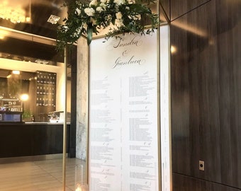 Seating plan metal frame, seating chart signage , Iron stand for layout of seats, wedding stand, wedding decoration, stand for flowers