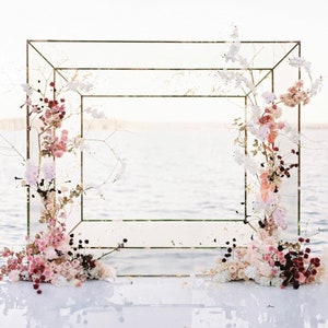 Three square wedding arch, rectangular metal arch, backdrop arch, geometric wedding arch, modern wedding arch, beach wedding arch