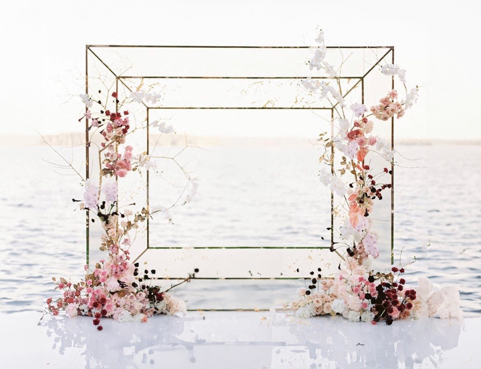 Wedding Sign Stand Custom Display Stand Flower Frame Welcome Backdrop Stand  Hanging Poster Stand customizable Size 