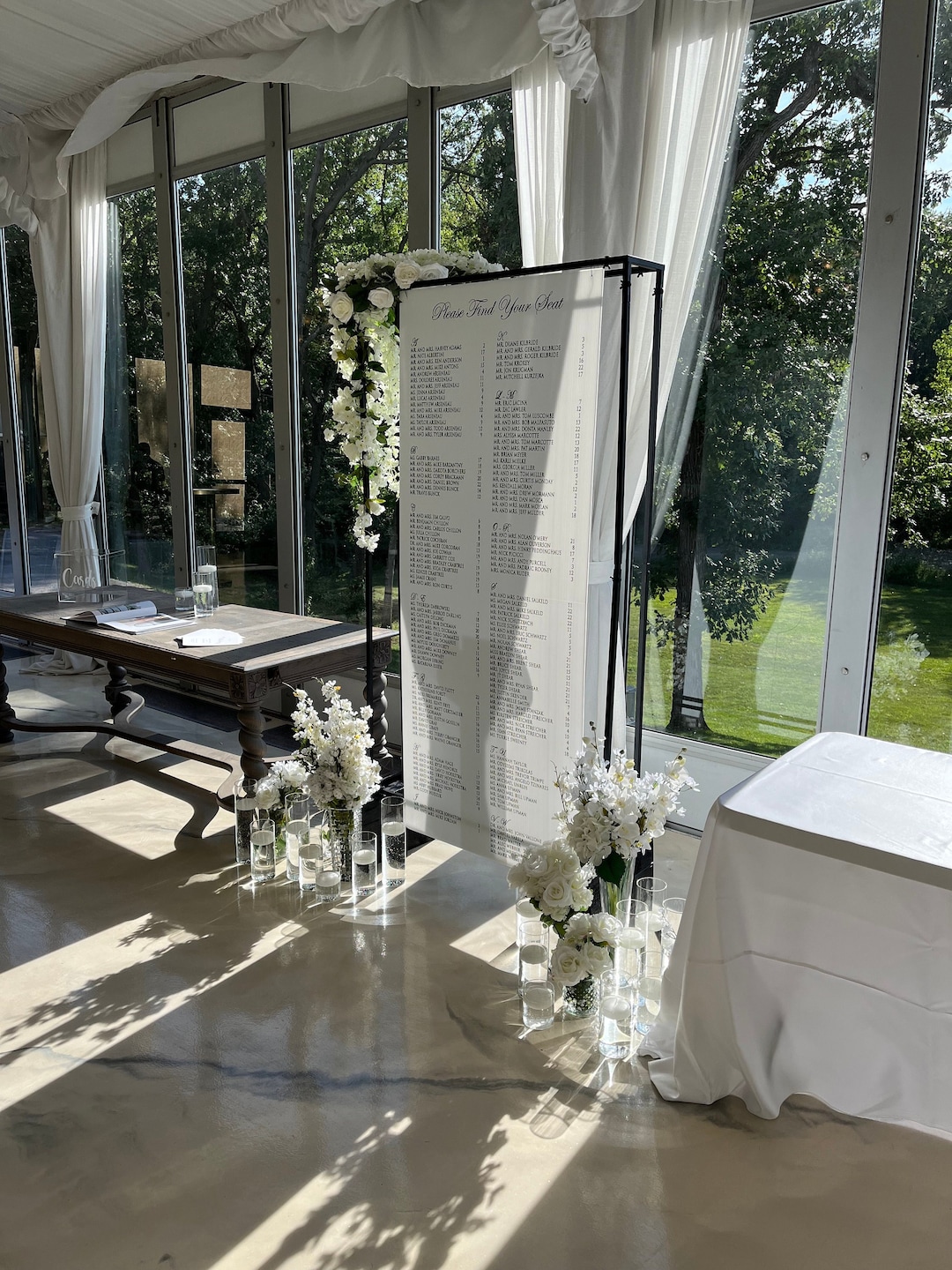 Seating Plan Metal Frame, Seating Chart Signage , Iron Stand for Layout