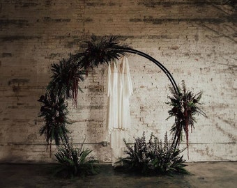Handmade Metal Wedding Arch, Double Round Backdrop, Ceremony Decor