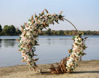 Round wedding arch, very sturdy wedding arch, circle arch, wedding stand, metal arch with rectangular bottom