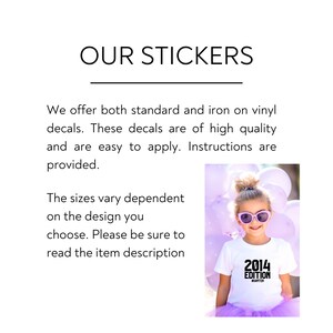 May include: A young girl wearing a white t-shirt with the text "2014 Edition Panther" printed on it. She is holding purple balloons and wearing sunglasses. The image is for a sticker shop.