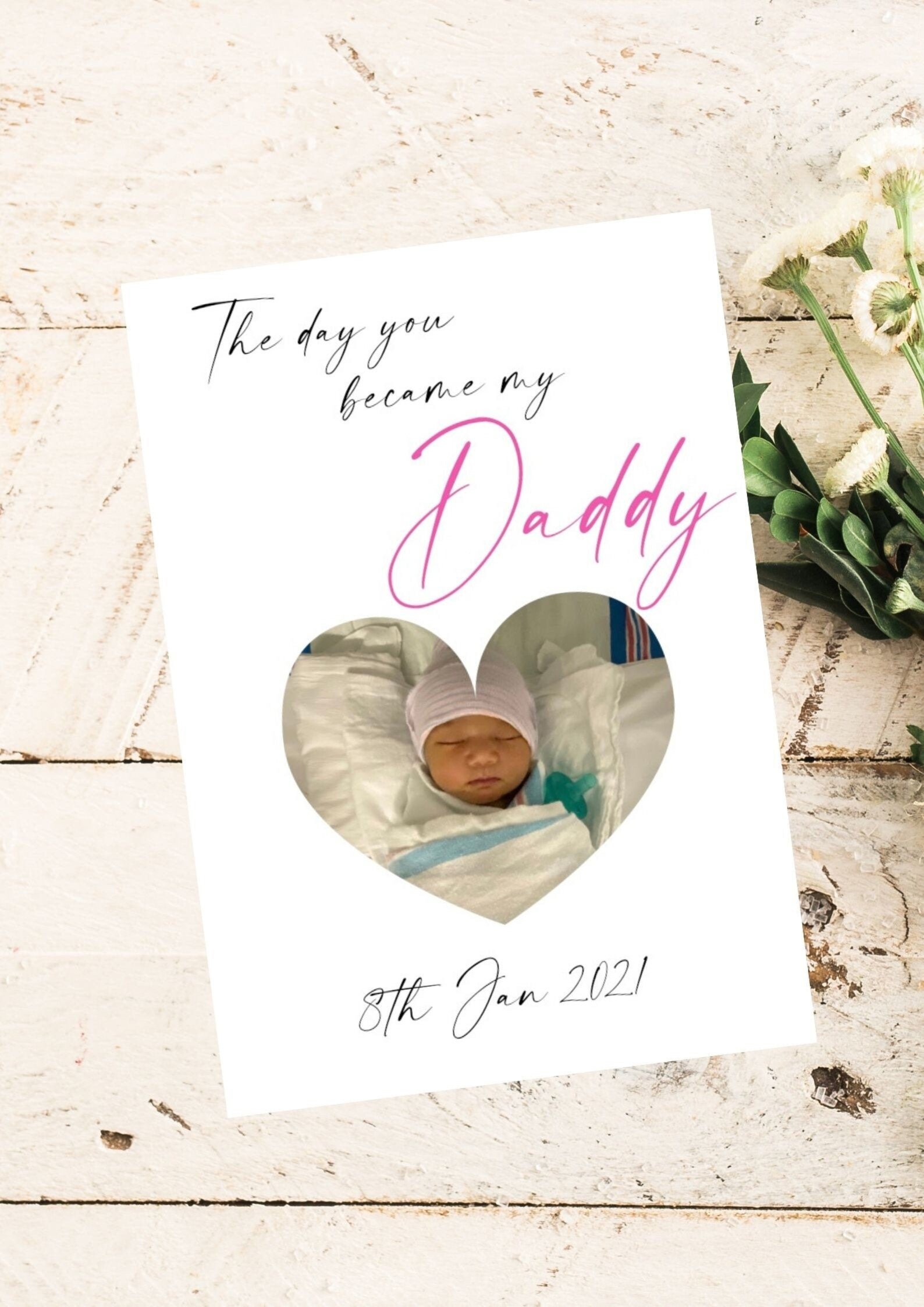 The Day You Became My Daddy Print Cute Fathers Day Gift Etsy