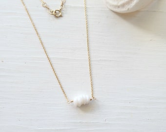 Hawaiian Puka Shell Necklace, 14k Gold Filled Shell Necklace