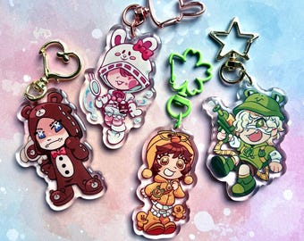 Identity V x Line Friends Epoxy Charms Brown Mercenary + Cony Entomologist + Sally Mechanic + Leonard Fire Investigator