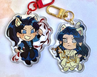 Erha The Dumb Husky and his White Cat Shizun Foil Charms Mo Ran + Chu Wanning