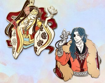 TGCF Stained Glass Hard Enamel Pins Crown Prince Xie Lian + Hua Cheng