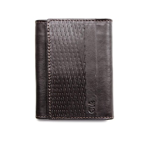 Custodia per portafoglio in vera pelle naturale in vera pelle Portafogli da uomo in vera pelle Bifold con porta carte Flip-UP per uomo
