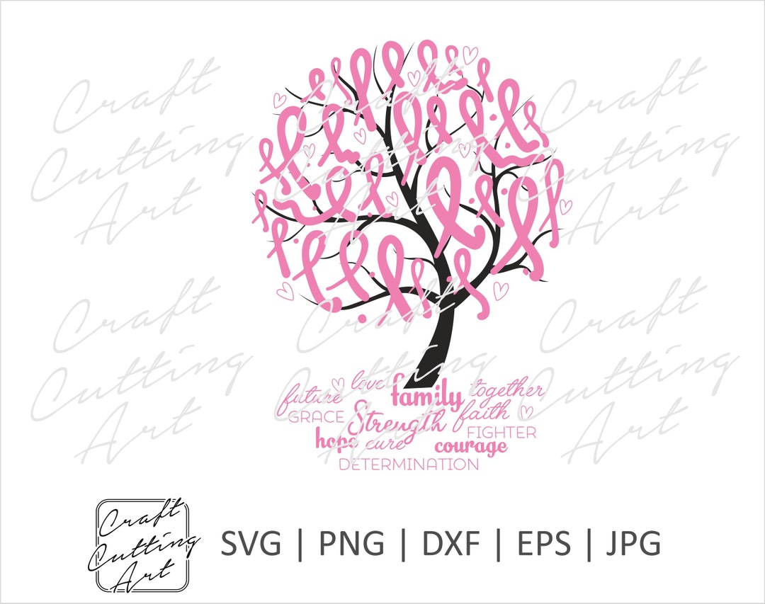 Pink Ribbon Tree File for Cutting and Sublimation Print for - Etsy Norway