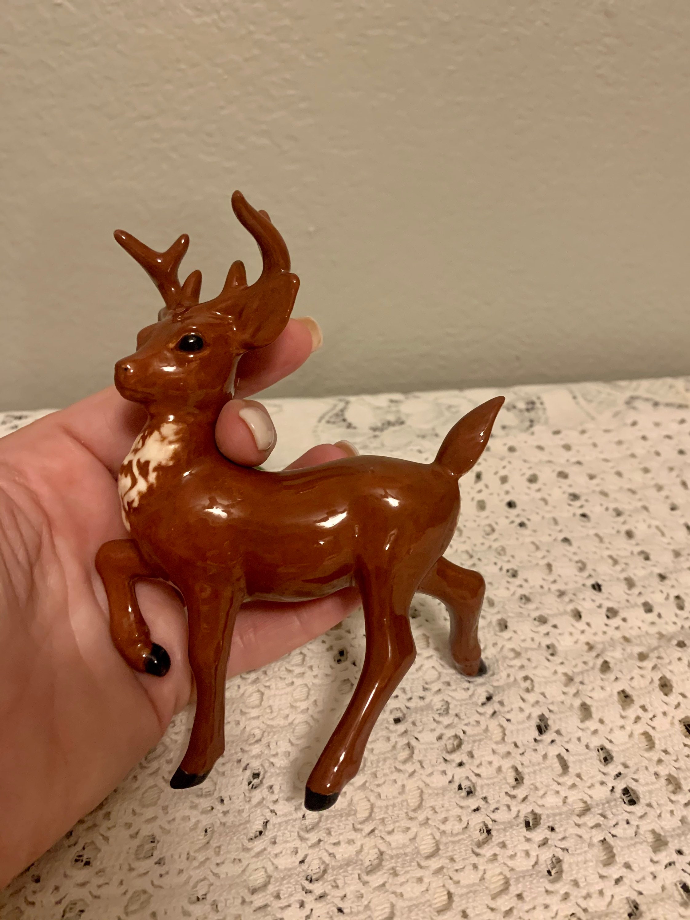 Vintage ceramic reindeer figurine retro ceramic deer Etsy