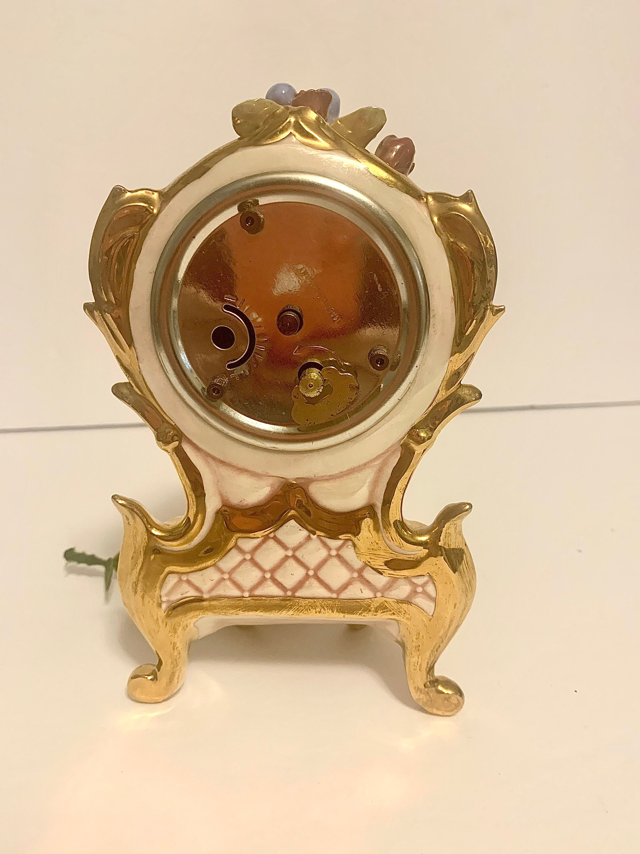 Vintage ceramic wind up German mantle clock with blue birds Etsy