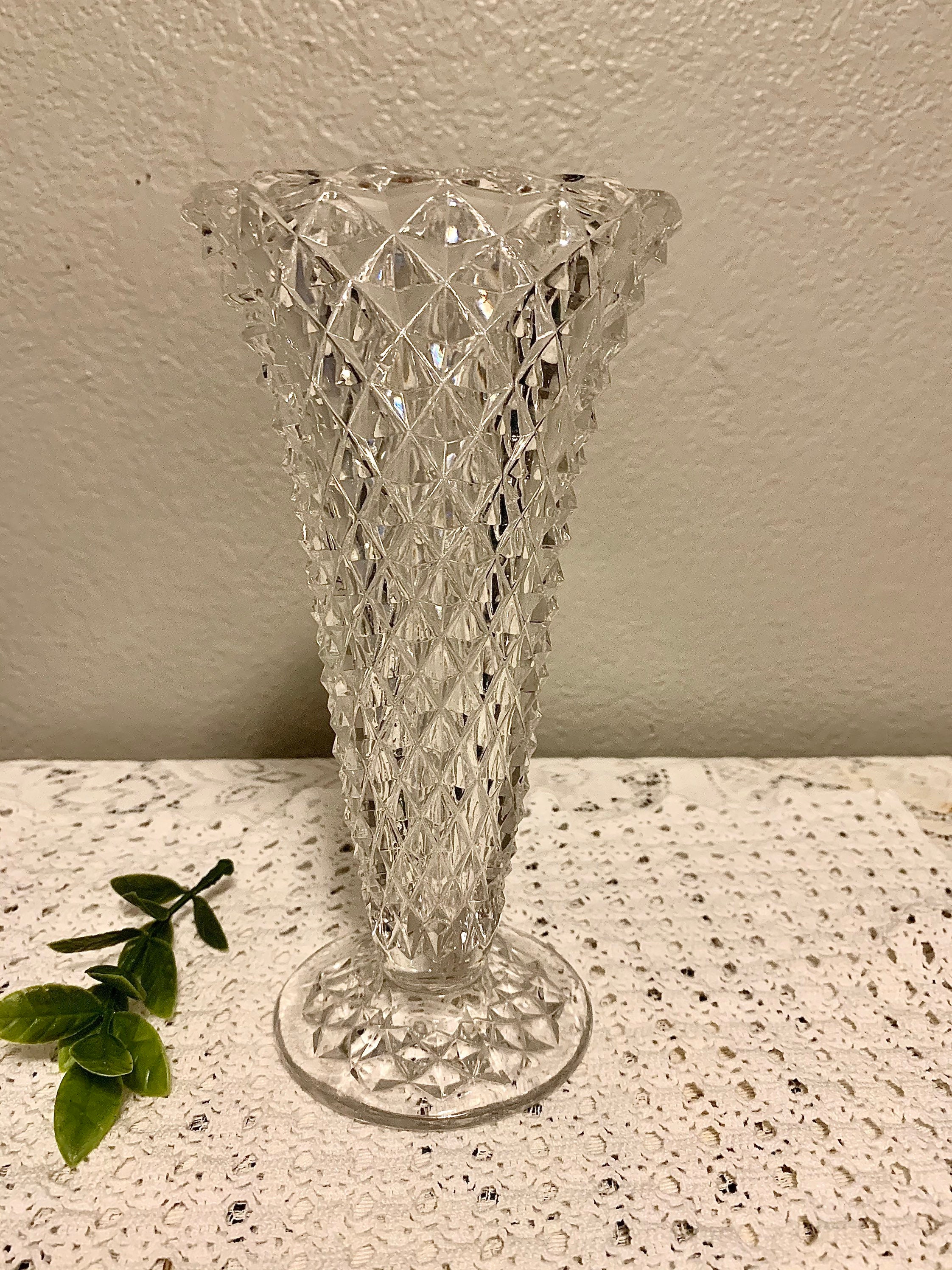 Vintage Princess House Lead Crystal trumpet Vase with Clear Etsy