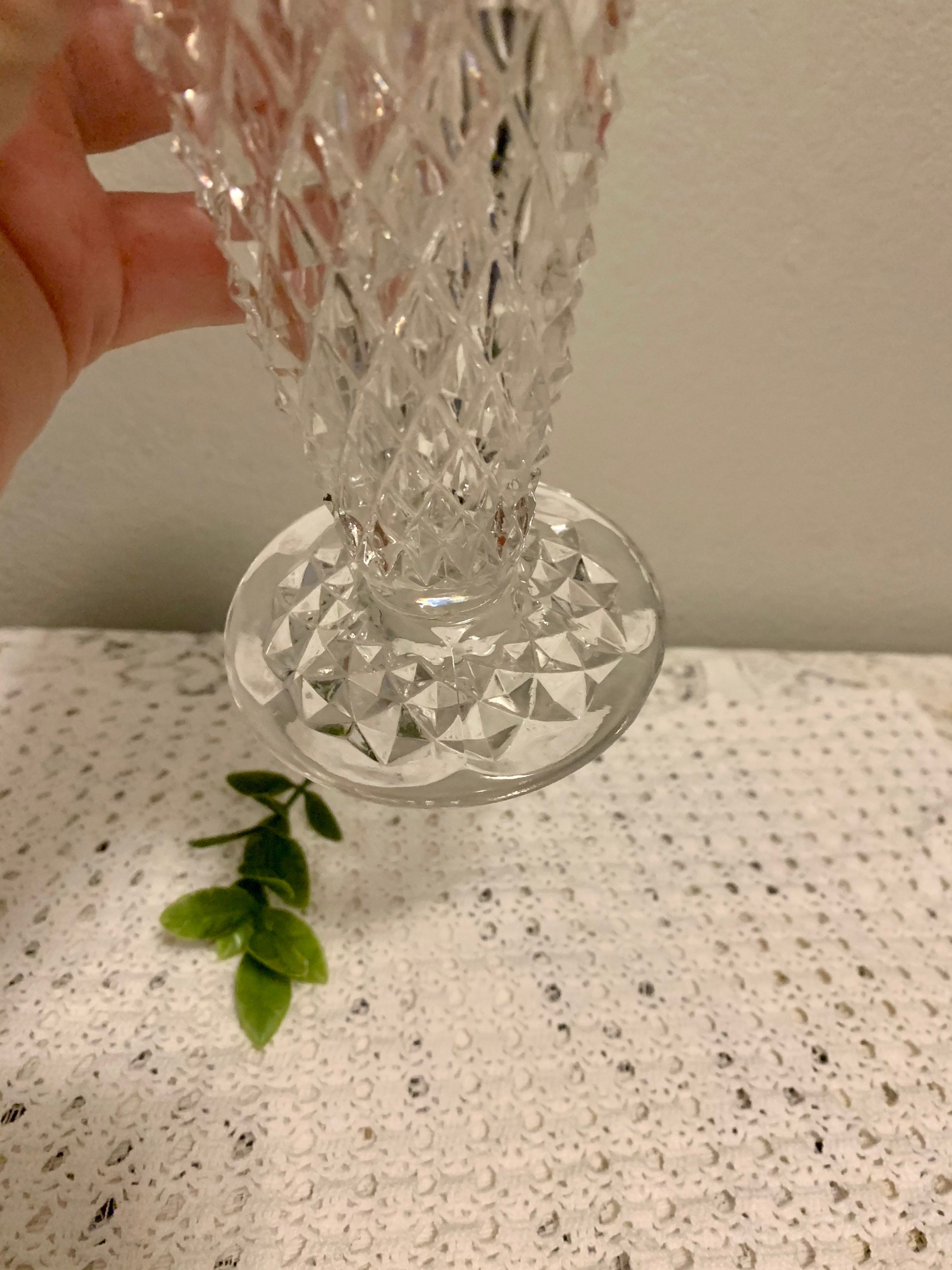 Vintage Princess House Lead Crystal trumpet Vase with Clear Etsy