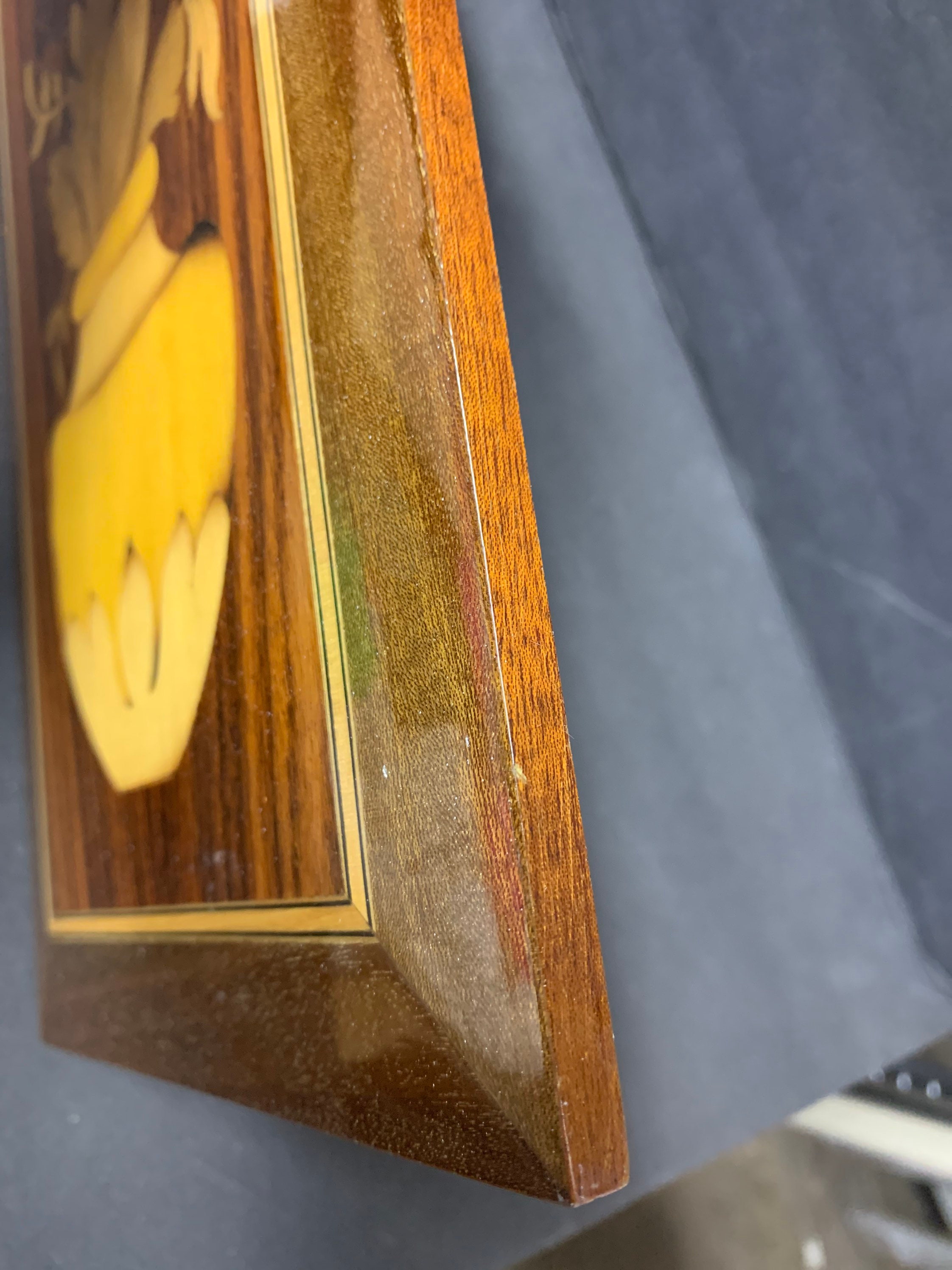 Retro MCM wood wall decor Vintage Marquetry plaque with Etsy