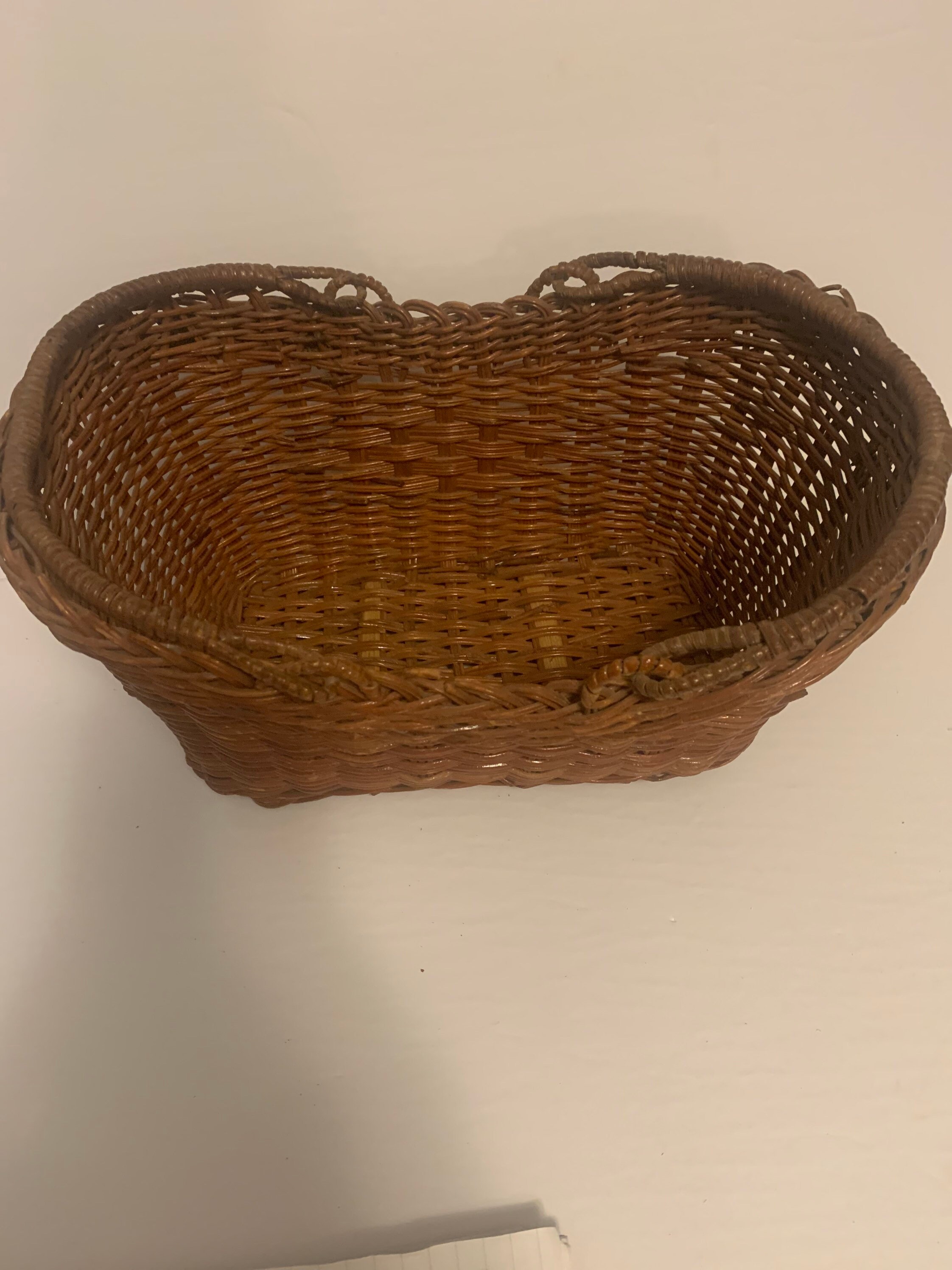 Vintage wicker basket with handles vintage gathering style Etsy