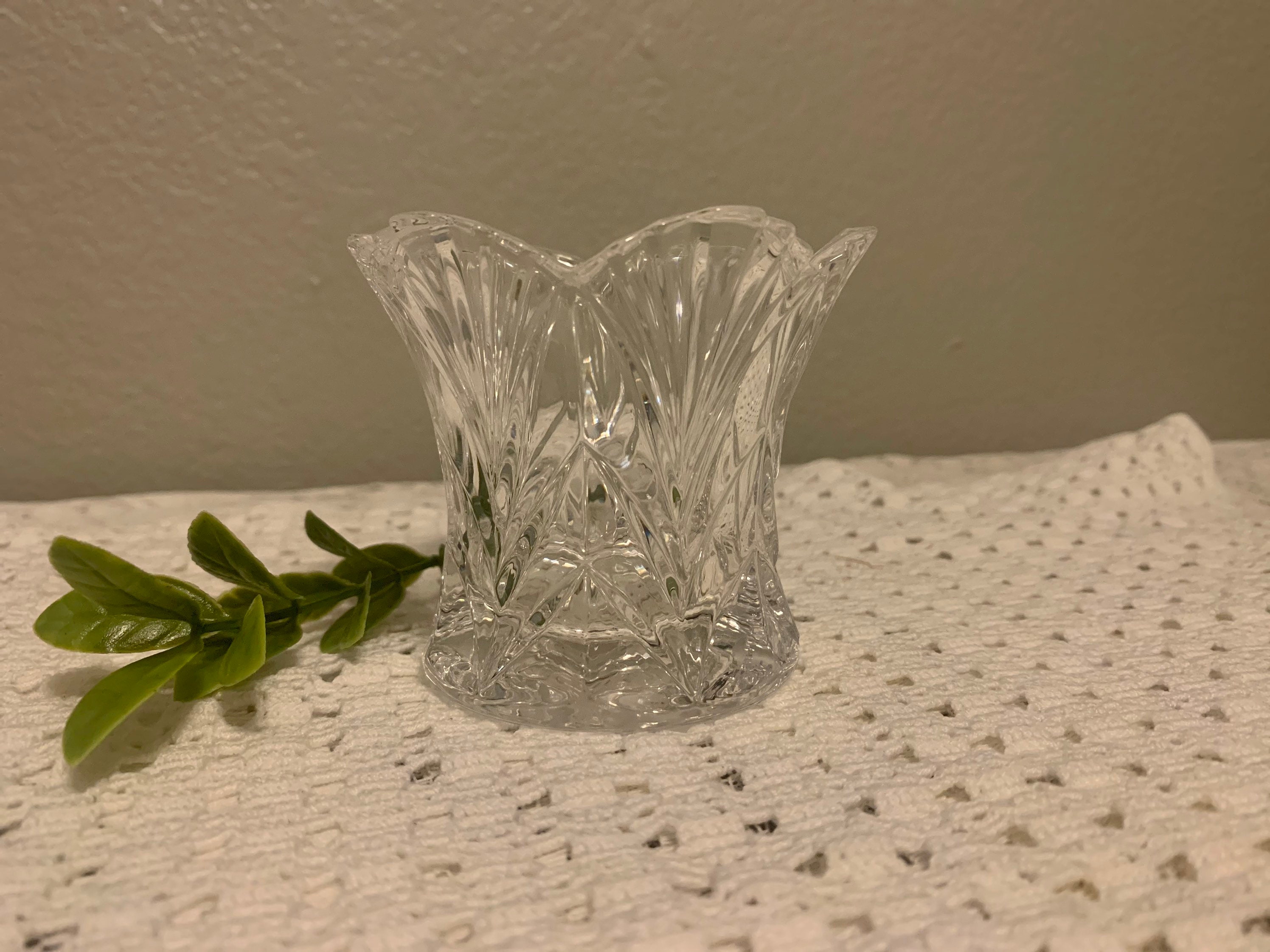 Vintage Noritake 24 Full Lead Crystal Vase / Candle Holder Etsy